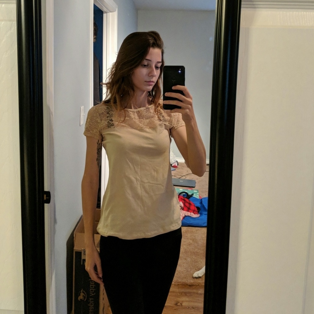 Nude Lace T-Shirt